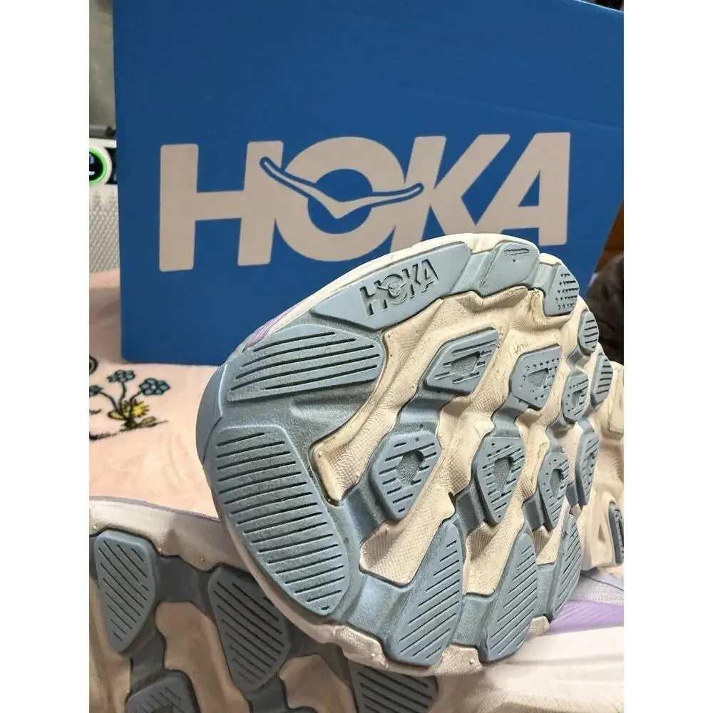 HOKA ONE ONE Clifton Light Blue/Purple Low Top Lace-Up Running Shoes size 5m